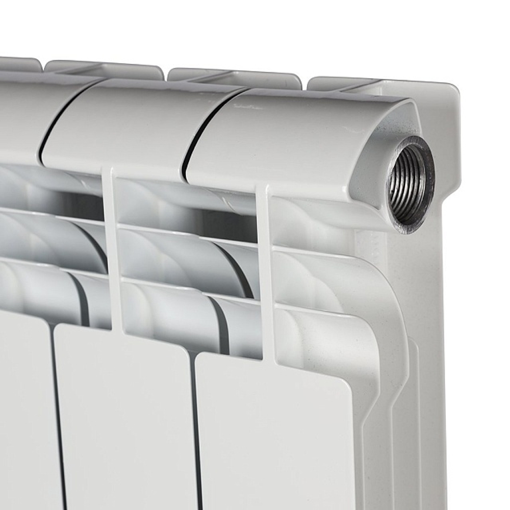 Радиатор алюминиевый STOUT Vega 500 - 10 секций (подключение боковое, цвет белый)