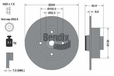 BENDIX Braking - BDS1051-BEN - Brake Disc