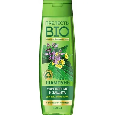 Шампунь "Прелесть Био" Укрепление и Защита для всех типов волос 400мл, блок 12шт.