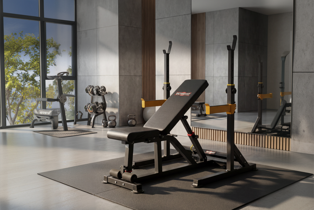 Скамья силовая и стойка для штанги VictoryFit VF-T25