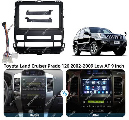 Магнитола для Toyota Land Cruiser Prado 120, Lexus GX470 (экран климата внизу) - Carmedia SF-9696-1 Android 10, 8-ядер, 4G SIM-слот