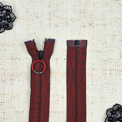 Молния спираль скрытая, Т5, L 77 см, чёрный с бордовым