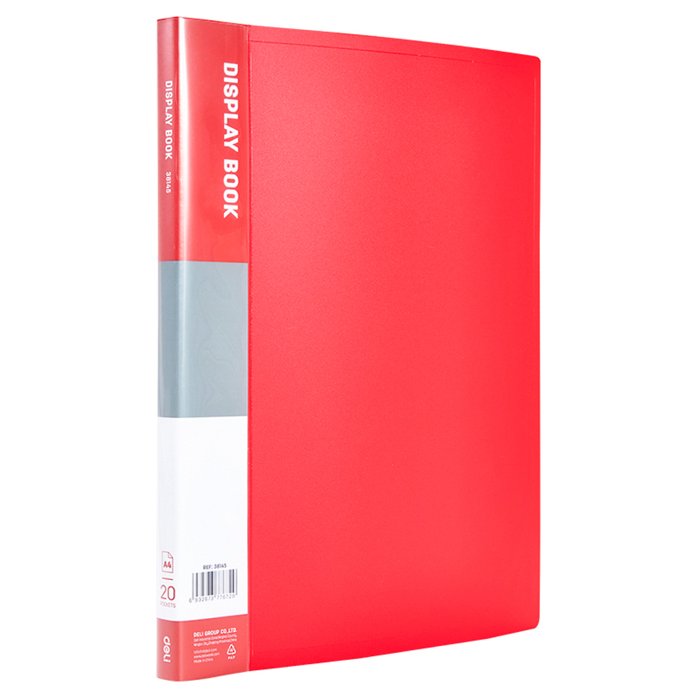 Папка с файлами DELI "Classic" на 20 вкладышей, 0,5 мм, красная