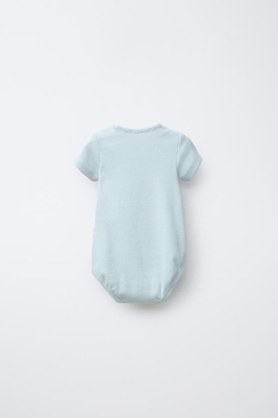 ZARA НАБОР ИЗ ДВУХ БОДИ В ТОНКИЙ РУБЧИК, ЦВЕТ МОРСКОЙ ВОЛНЫ