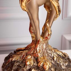 Фруктовница Лань Артемиды Бронза со стеклянной чашей