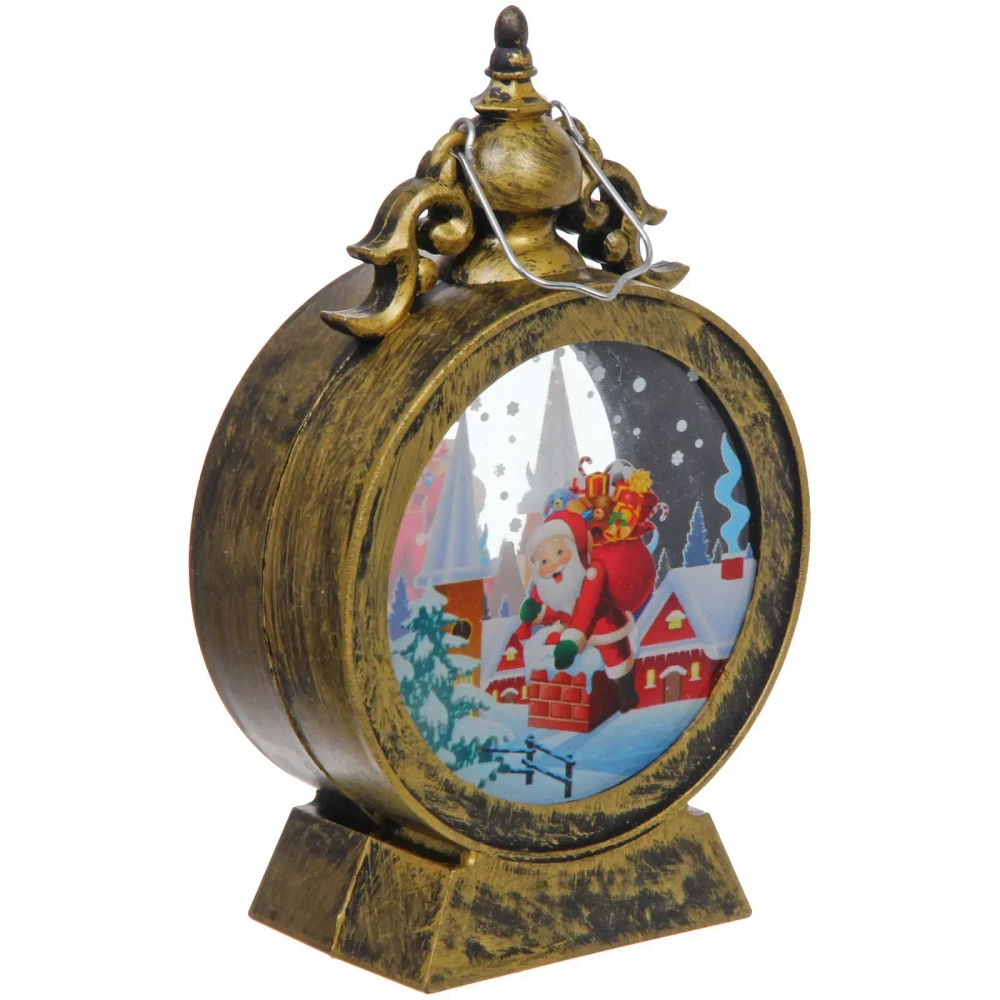 Сувенир с подсветкой «Дед Мороз с подарками» 9,3*15,2 см, Бронза