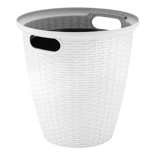 Ротанг кашпо со вставкой, 50л, d47см, белоснежный жасмин