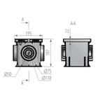 Дождеприемник пластиковый (2 перегородки)  200*200*197 B125 (4200)