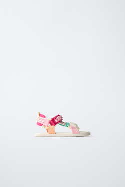ZARA ТЕХНИЧЕСКИЕ МНОГОЦВЕТНЫЕ САНДАЛИИ BAREFOOT, РОЗОВЫЙ