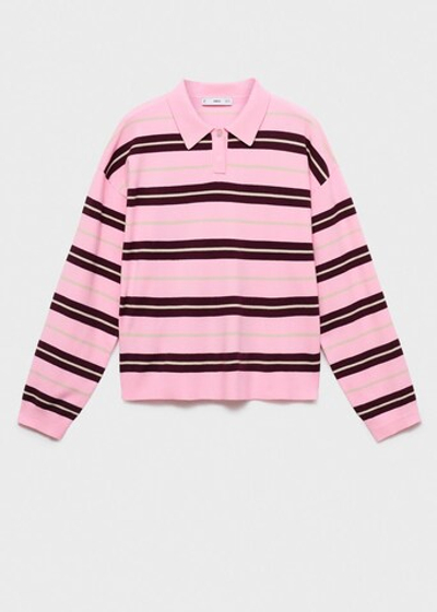Джемпер в полоску с воротником поло