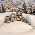 Матрешка 16см "Русская зима" 7 мест