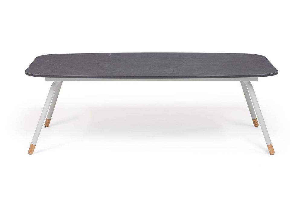 "Верона" журнальный стол из HPL 120х65, H40, каркас светло-серый (RA L7035) муар, цвет столешницы "серый гранит"