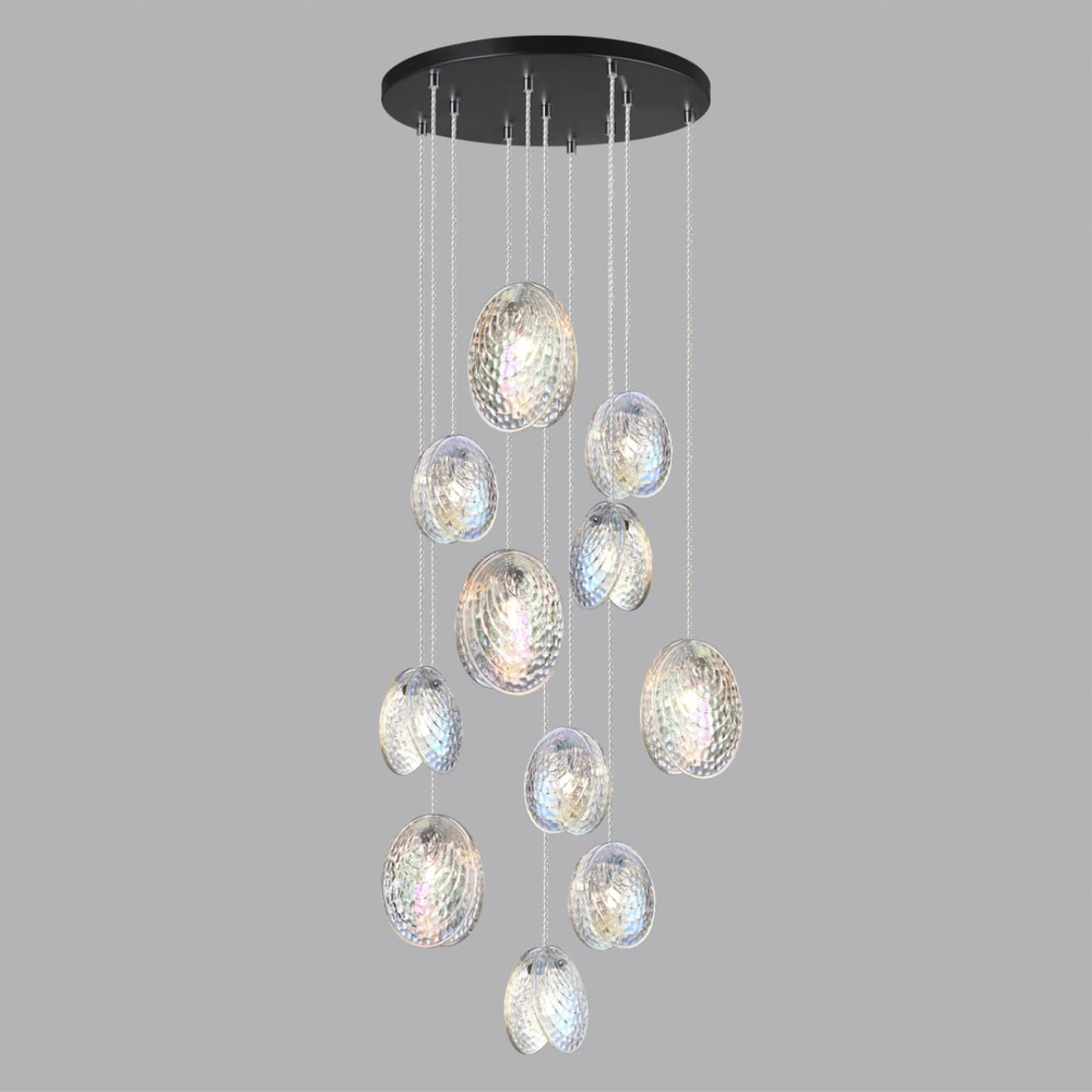 5039/11 MODERN ODL24 000 черный/перламутровый/металл/стекло Люстра каскадная G9 11*40W MUSSELS