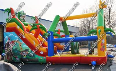 Коммерческий надувной батут "В гостях у жирафа", 9x4x5 м