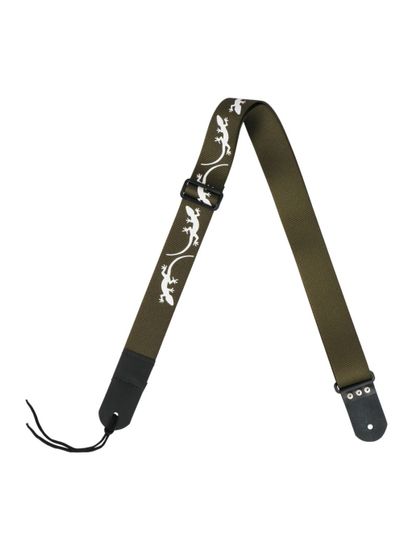 MZ-RG-5ApLizardGh Ремень для гитары, зеленый хаки, аппликация Ящерица, MEZZO
