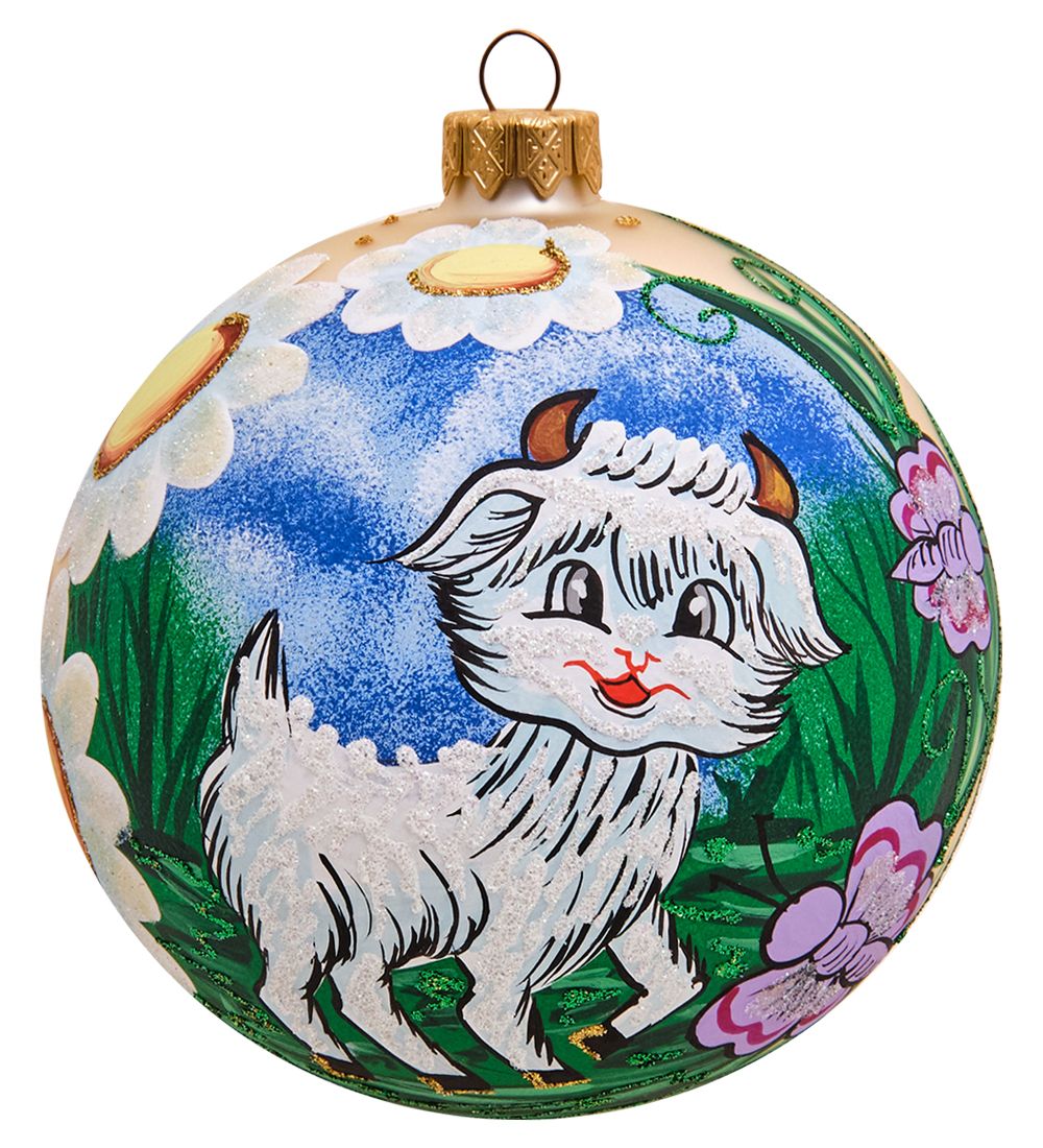 Элита НФШ-1488/2 Ел.украшение Шар «Козлик на лужайке» 100 мм