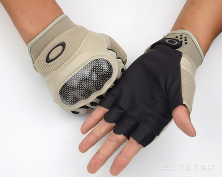 Перчатки без пальцев, искусственная кожа, (серые) размер XL