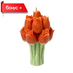 Декоративная свеча, ароматическая свеча Букет Тюльпанов купить в Казахстане Алматы. Восковая свеча Букет тюльпанов. Купить свечу в подарок.