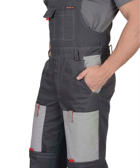 Костюм "Сириус-Фаворит" полукомбинезон (серый/с.серый/красный)