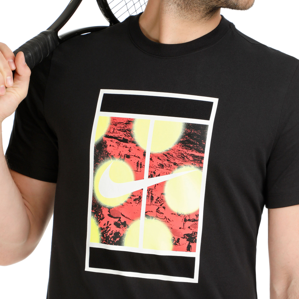 Мужское теннисное поло Nike Court Heritage RG T-Shirt Men - Black, Multicoloured