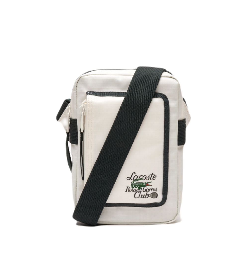 Lacoste Roland Garros Edition Contrast Print Vertical Messenger Bag - Green