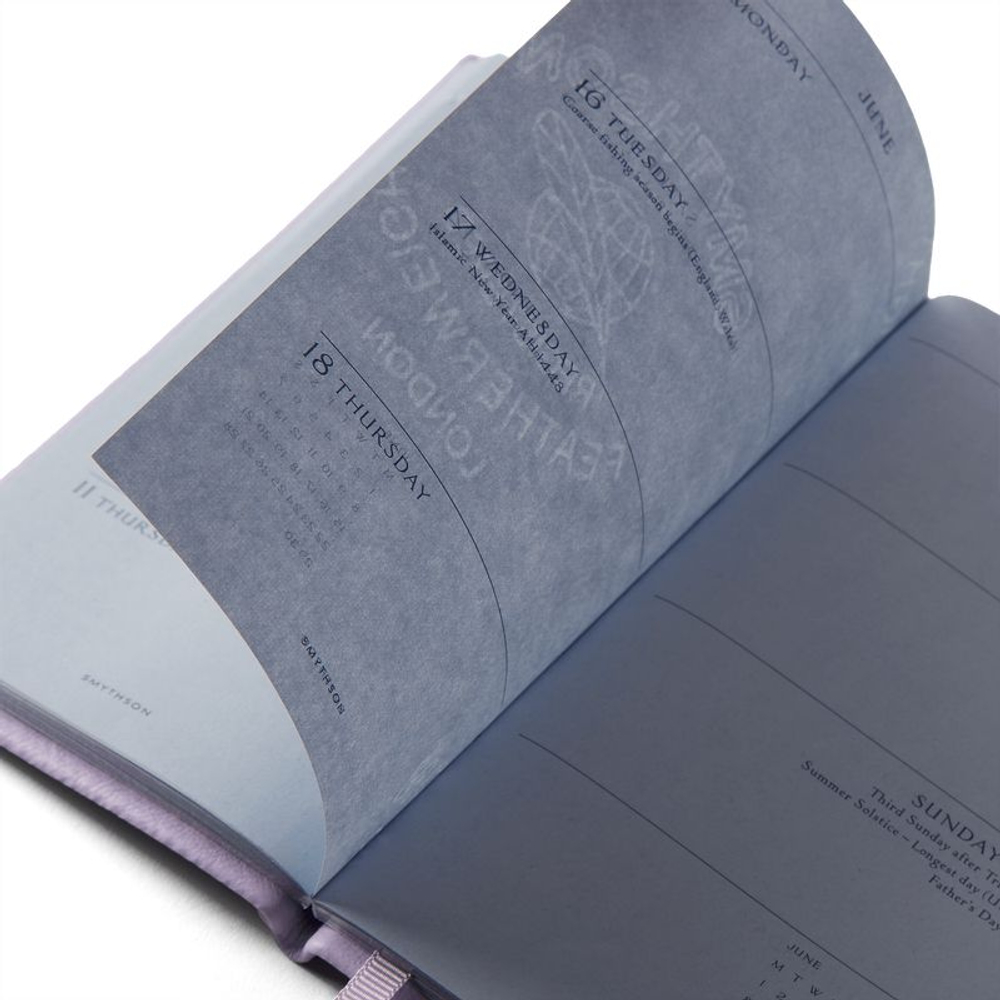 Smythson Ежедневник 2026 Panama Weekly Diary with Pocket, Navy