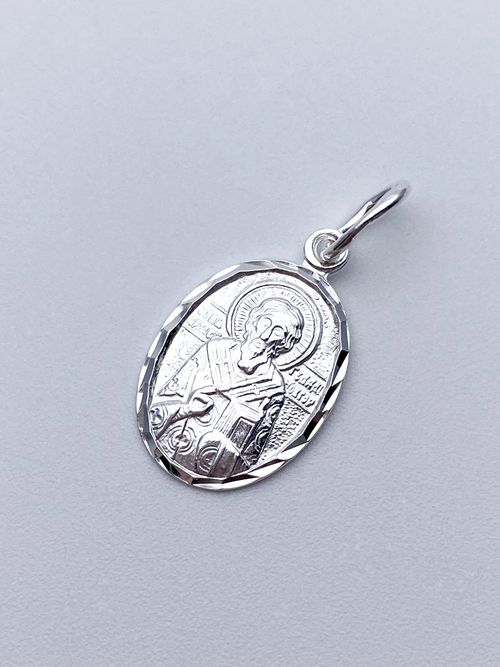 Образок из серебра/Без покрытия/С подвижным ухом/Геннадий