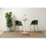 Стул барный Bergenson Bjorn Coral, велюр, темно-зеленый