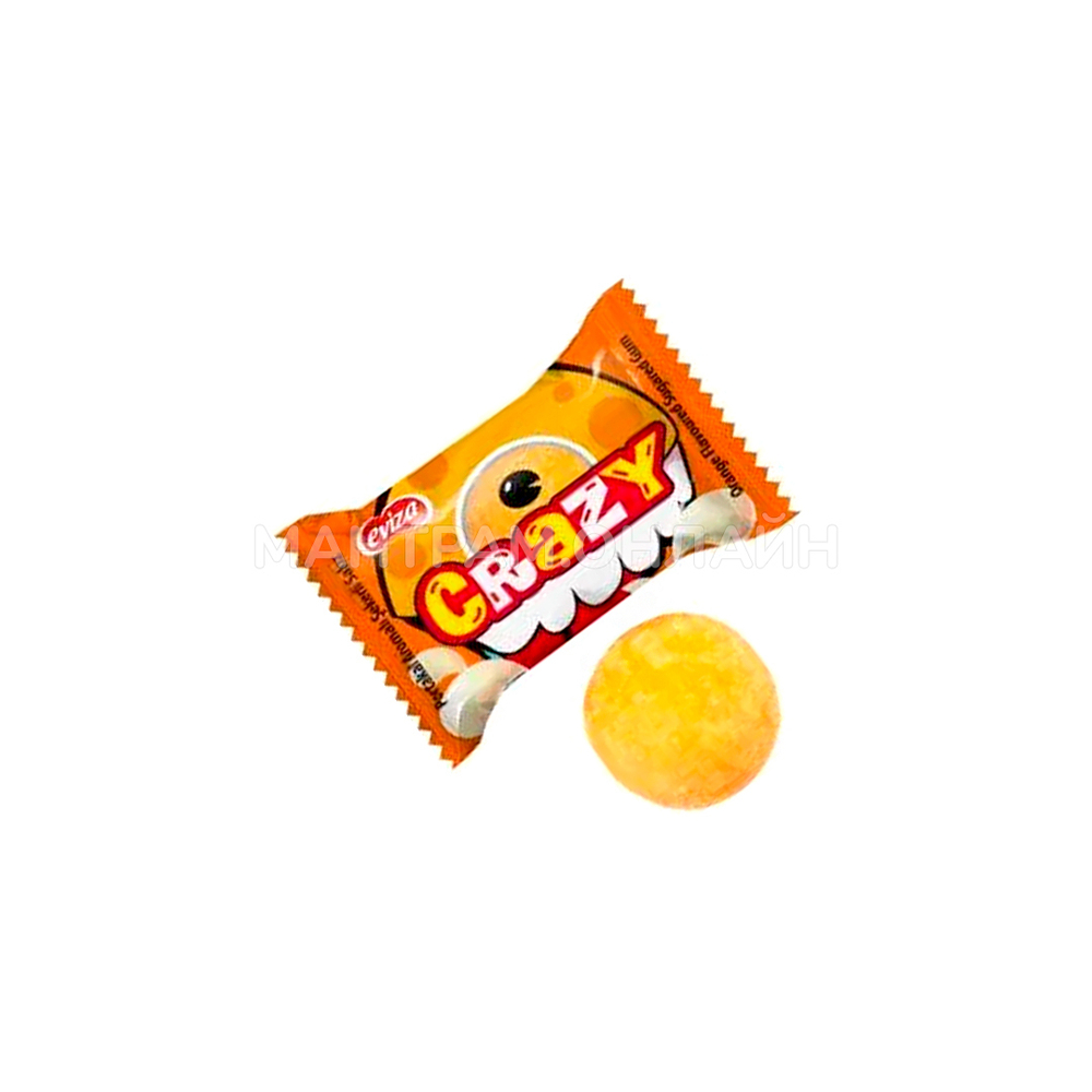 Жевательная резинка кислая Eviza Crazy Orange Flavoured Sugared Gum вкус апельсин 3,5 г