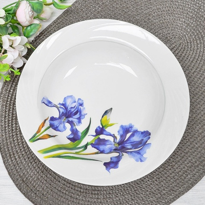 Тарелка 220мм глубокая форма Голубка Ирис