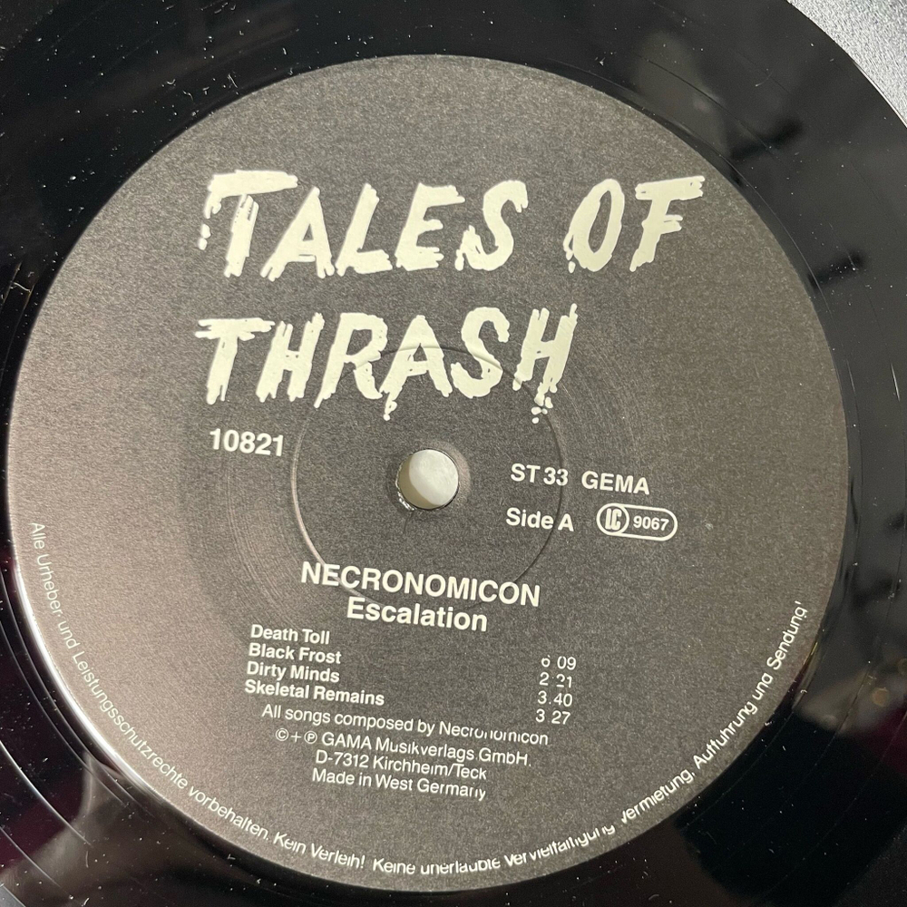 Винтажная виниловая пластинка LP Necronomicon Escalation (Germany 1988)