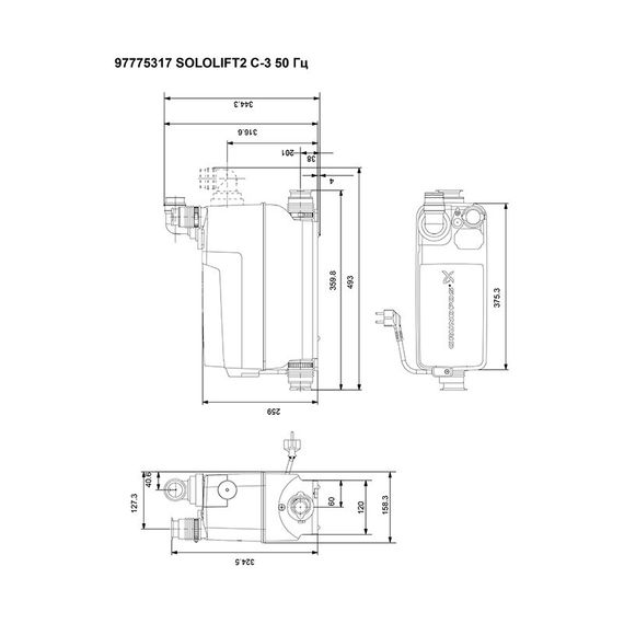Установка канализационная Grundfos SOLOLIFT 2 C-3 купить в Москве и Московской области по низкой цене с доставкой по России — (3) Установка канализационная Grundfos SOLOLIFT 2 C-3 — (3)
