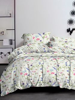 Постельное белье полисатин Simple House "Prato" евро Наволочка 50х70 см 2 шт Простынь на резинке 180x200 см Пододеяльник 200x215 см