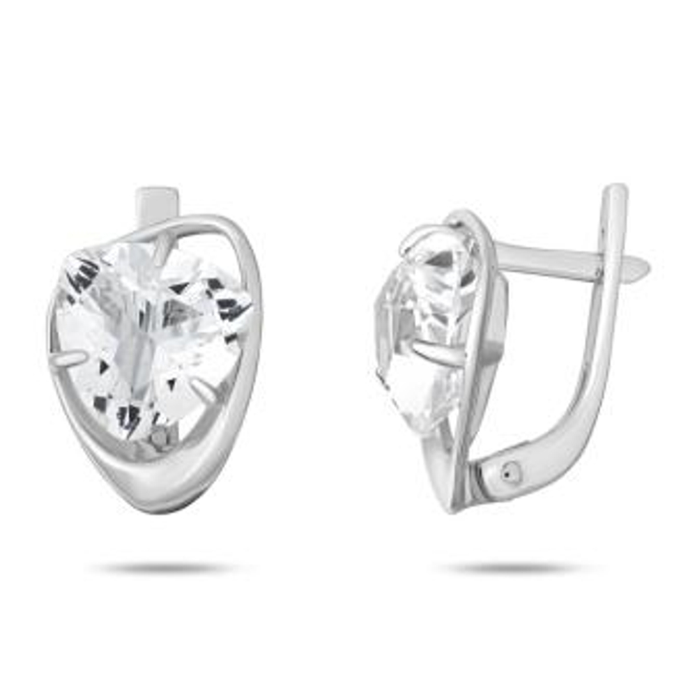 Серьги из серебра с горным хрусталем