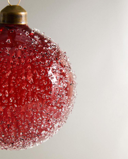 ZARA HOME УКРАШЕНИЕ ДЛЯ ЕЛКИ ИЗ БОРОСИЛИКАТНОГО СТЕКЛА, КРАСНЫЙ