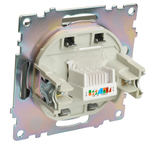 Розетка компьютерная 1-местная RJ-45 (механизм), серия Катрин, графит, GLS00-7107-06 49418