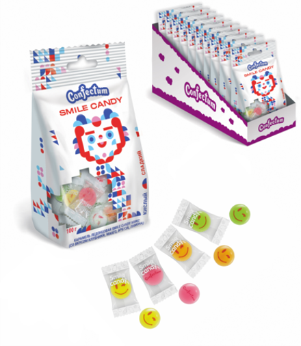 Карамель леденцовая "Confectum Smile Candy МИКС", 100гр х 10шт