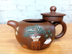 259307 Чайник ИСИН "ЮАНЬ ЧЖУ" (Круглая жемчужина), 180мл, в подар.коробке, глина коричн.
