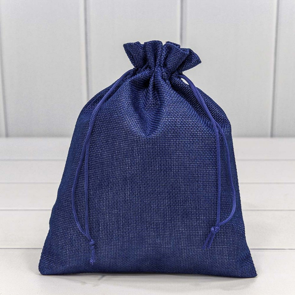 Мешочек 18х23см Лен искусственный (Синий)