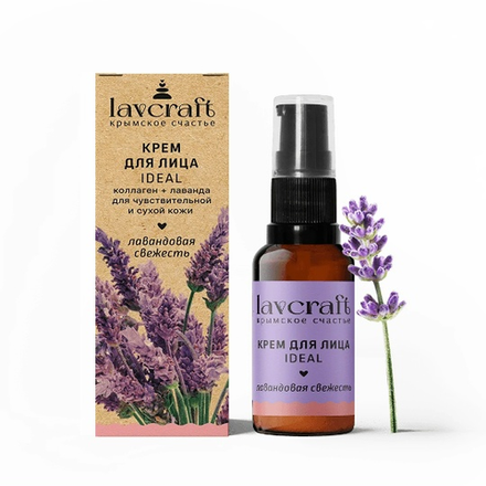 Крем для лица Ideal Лавандовая свежесть лаванда+ коллаген ЛК, 30г, ТМ LAVCRAFT