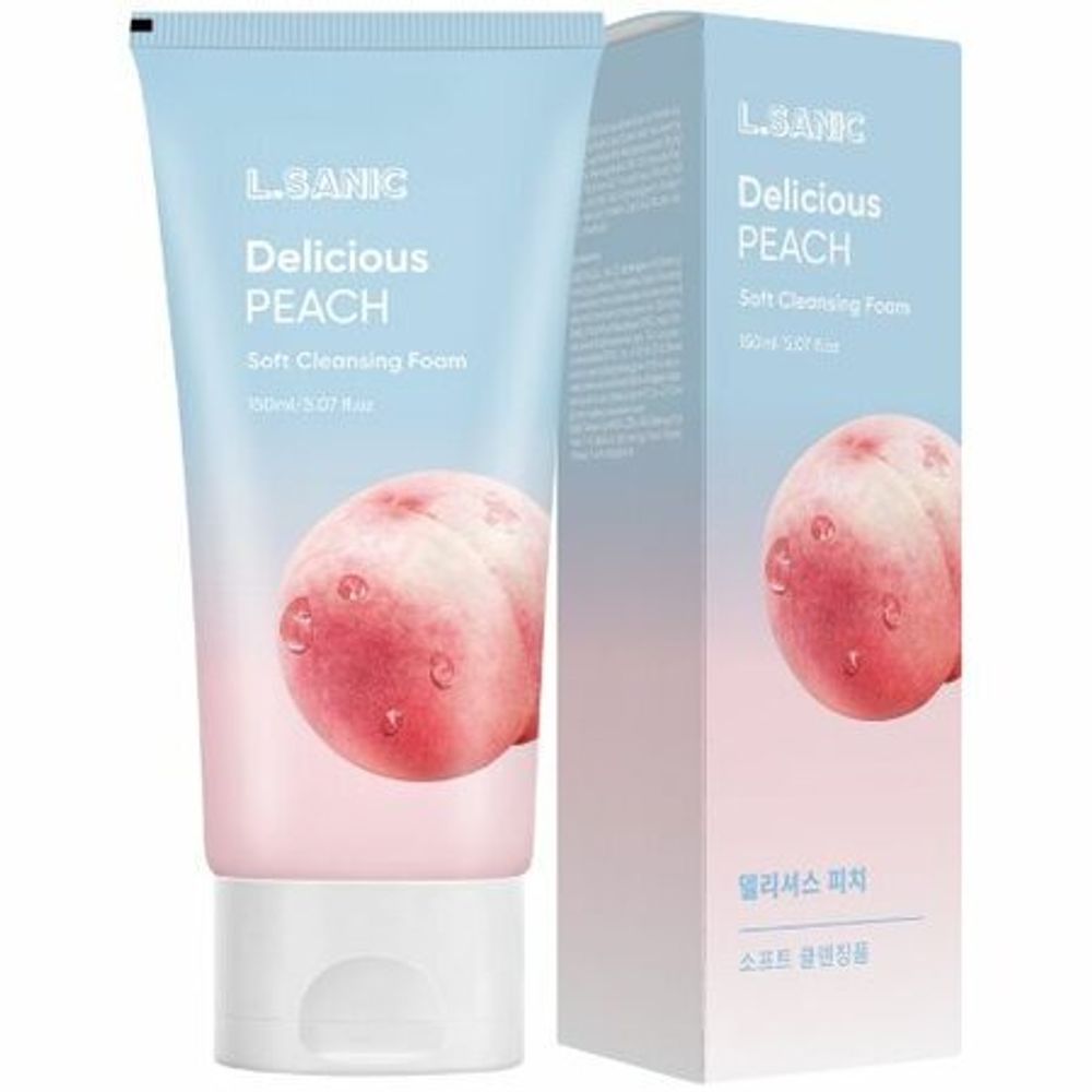 Пенка для умывания с экстрактом персика L.SANIC Delicious Peach Soft Cleansing Foam 150 мл