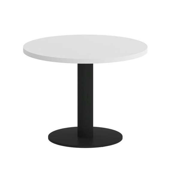 Onix Direct Стол журнальный круглый O.SJ-1 Белый Бриллиант/Металл Черный 600*600*450