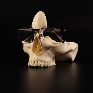 Подставка череп для очков и мелочей в прихожую, кремовый, 3D печать