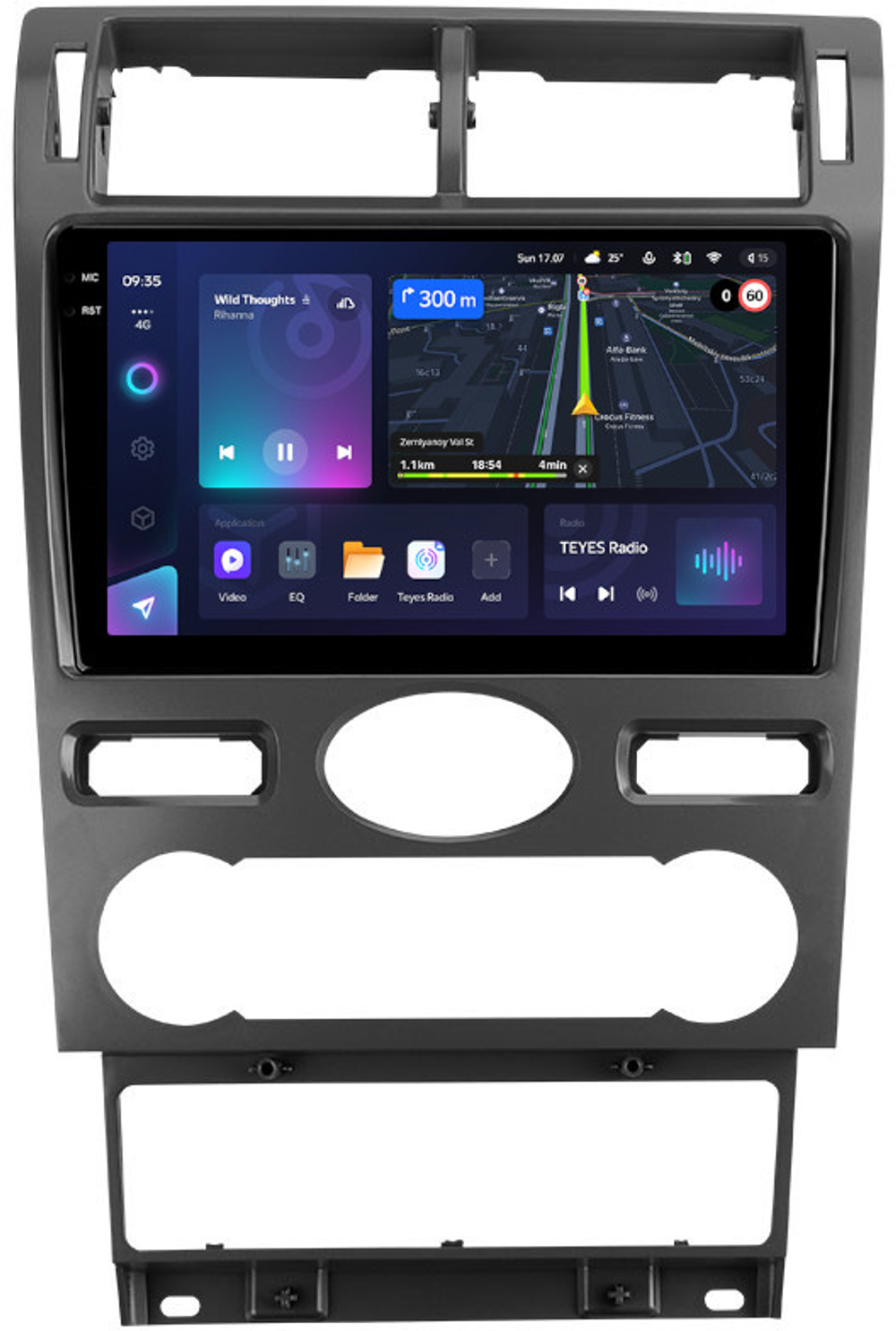 Магнитола для Ford Mondeo 3 2000-2006 (климат) - Teyes CC3-2K монитор 9.5" 2K QLED на Android 10, ТОП процессор, CarPlay, 4G SIM-слот