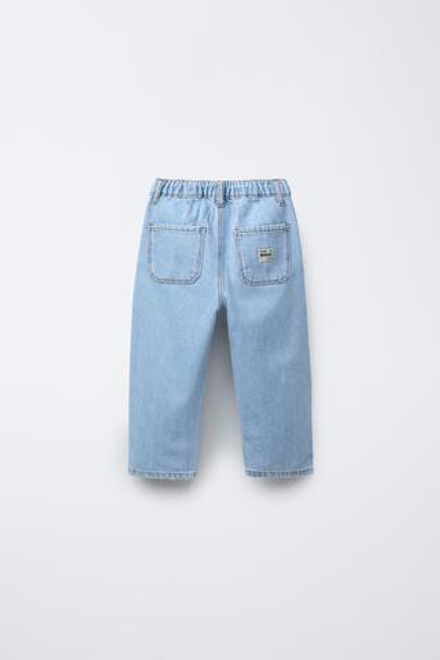 ZARA ДЖИНСЫ СВОБОДНОГО КРОЯ, ВЫЦВЕТШИЙ СИНИЙ