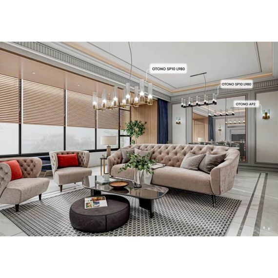 Подвесная люстра Crystal Lux OTONO SP10 L980 BLACK CHROMIUM/TRANSPARENTE