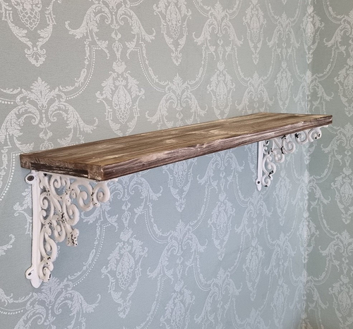 Полка "Белые кружева" 60x20x23см Дерево,металл