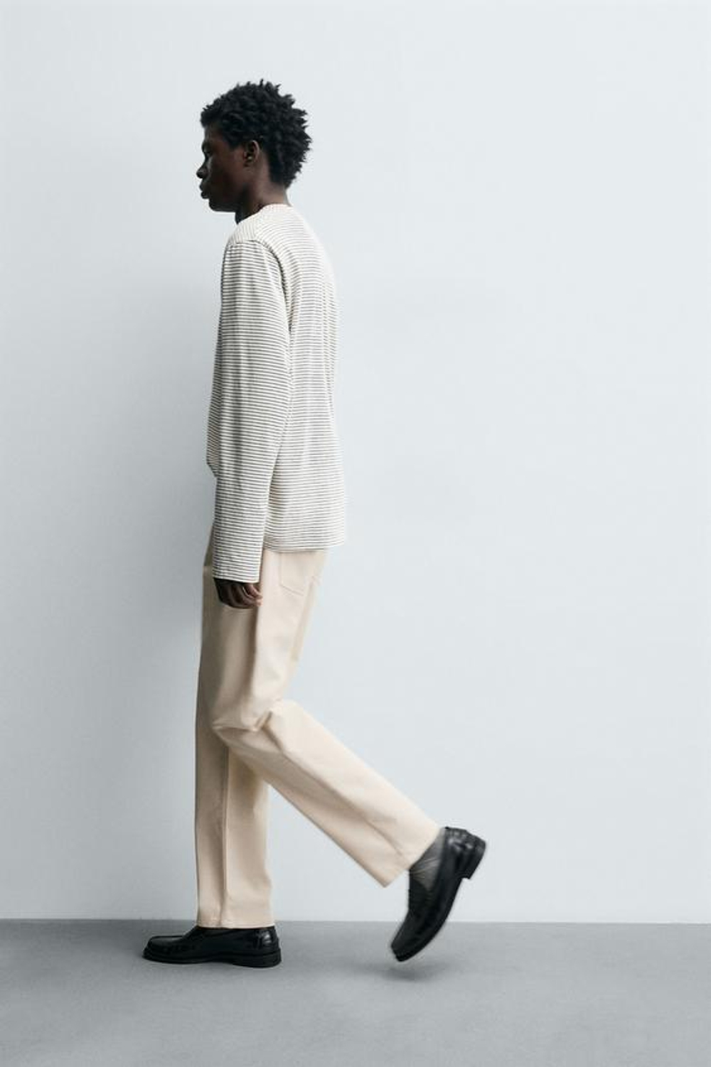 ZARA БРЮКИ STRAIGHT FIT, ЭКРЮ