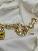 Браслет Скиап. с подвесками матовое золото