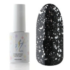 HIT gel, Disco Top Silver - Топовое покрытие для гель-лака без липкого слоя с поталью (9 мл)